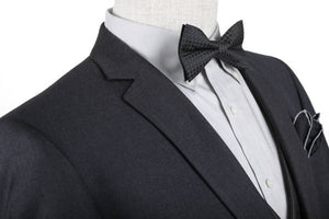 BUILD YOUR PACKAGE: Charcoal Slim Fit Suit (Package Includes 2 Pc Suit, Shirt, Necktie or Bow Tie, Matching Pocket Square, & Shoes)