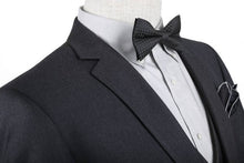 Load image into Gallery viewer, BUILD YOUR PACKAGE P-G: Charcoal Slim Fit Suit (Package Includes 2 Pc Suit, Shirt, Necktie or Bow Tie, Matching Pocket Square)
