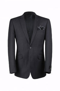 BUILD YOUR PACKAGE: Charcoal Slim Fit Suit (Package Includes 2 Pc Suit, Shirt, Necktie or Bow Tie, Matching Pocket Square, & Shoes)