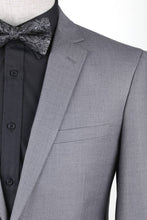 Load image into Gallery viewer, BUILD YOUR PACKAGE P-G: Light Grey Slim Fit Suit (Package Includes 2 Pc Suit, Shirt, Necktie or Bow Tie, Matching Pocket Square)
