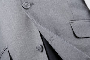 BUILD YOUR PACKAGE P-G: Light Grey Slim Fit Suit (Package Includes 2 Pc Suit, Shirt, Necktie or Bow Tie, Matching Pocket Square)