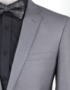Premium Solid Grey 4 Pc Suit Package: BUILD YOUR PACKAGE (Includes 2 Pc Suit, Shirt, Necktie or Bow)