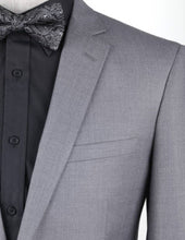 Load image into Gallery viewer, Signature Series Solid Grey 4 Pc Suit Package: BUILD YOUR PACKAGE (Includes 2 Pc Suit, Shirt, Necktie or Bow &amp; Matching Pocket Square)
