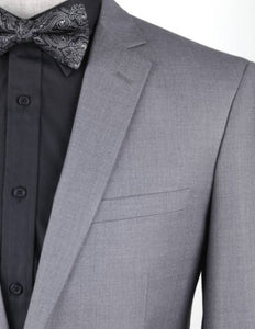 Signature Series Solid Grey 4 Pc Suit Package: BUILD YOUR PACKAGE (Includes 2 Pc Suit, Shirt, Necktie or Bow & Matching Pocket Square)