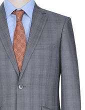 Load image into Gallery viewer, Silver Check Pattern Slim Fit 2 Pc Suit
