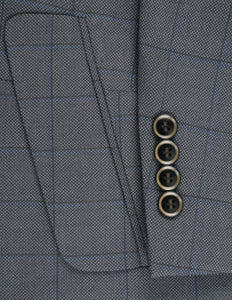 Grey Check Pattern Slim Fit 2 Pc Suit