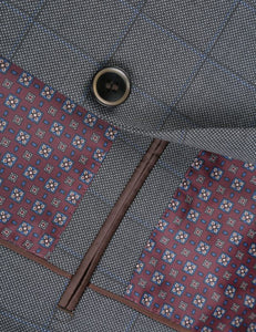 Grey Check Pattern Slim Fit 2 Pc Suit
