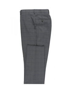 Grey Check Pattern Slim Fit 2 Pc Suit