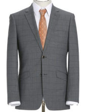 Load image into Gallery viewer, Grey Check Pattern Slim Fit 2 Pc Suit

