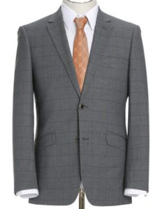 Grey Check Pattern Slim Fit 2 Pc Suit