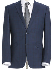 Load image into Gallery viewer, Blue Check Pattern Slim Fit 2 Pc Suit

