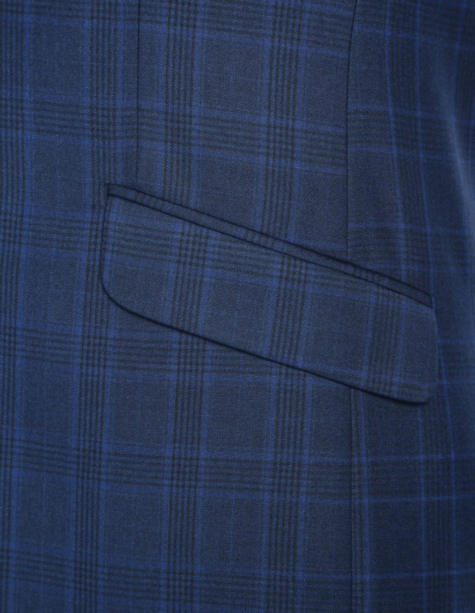 Blue Check Pattern Slim Fit 2 Pc Suit