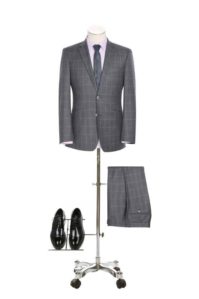 BUILD YOUR PACKAGE: Pattern Slim Fit Suit (Package Includes 2 Pc Suit, Shirt, Necktie or Bow Tie, Matching Pocket Square, & Shoes)