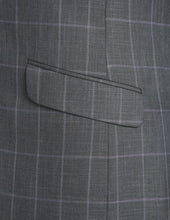 Load image into Gallery viewer, Grey Check Pattern Slim Fit 2 Pc Suit
