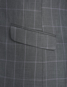 Grey Check Pattern Slim Fit 2 Pc Suit