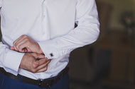 White Slim Fit Cufflink Shirt