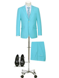 BUILD YOUR PACKAGE: New Aqua Suit (Package Includes 2 Pc Suit, Shirt, Necktie or Bow Tie, & Matching Pocket Square)