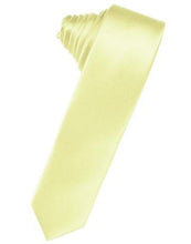 Load image into Gallery viewer, White Luxury Satin Skinny Necktie
