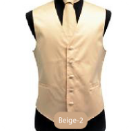 Beige Mens Solid Vest
