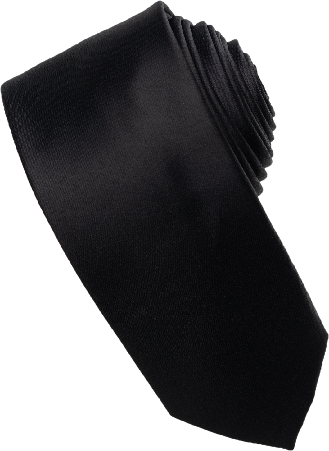 Black Plain Satin Necktie