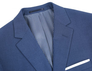 Blue Stretch Trim Fit 2 Pc Suit