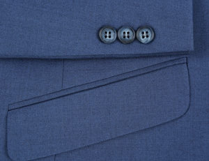 BUILD YOUR PACKAGE: Blue Stretch Trim Fit Suit (Package Includes 2 Pc Suit, Shirt, Necktie or Bow Tie, Matching Pocket Square, & Shoes)