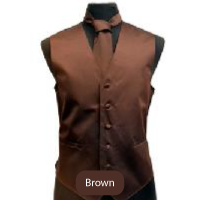 Brown Mens Solid Vest