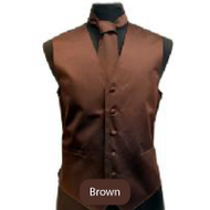 Brown Mens Solid Vest