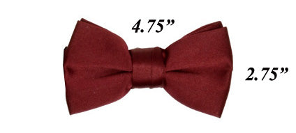Modern Solid Bow Ties - Burgundy