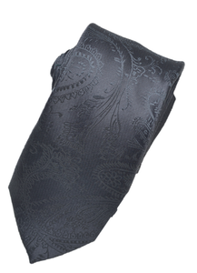 Charcoal Paisley Tone on Tone Necktie