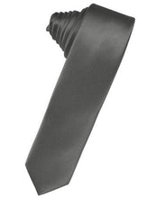 Load image into Gallery viewer, Black Luxury Satin Skinny Necktie
