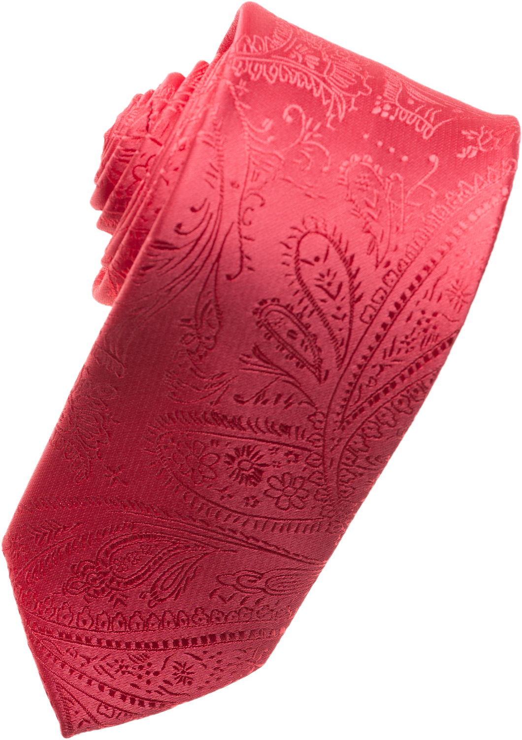 Coral Paisley Tone on Tone Necktie
