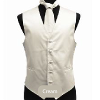 Cream Mens Solid Vest