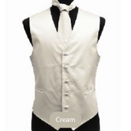 Cream Mens Solid Vest