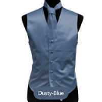 Dusty-Blue Mens Solid Vest
