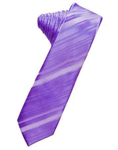 Jade Striped Satin Skinny Necktie