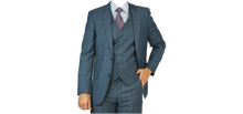 Load image into Gallery viewer, Blue Grey Windowpane Suit
