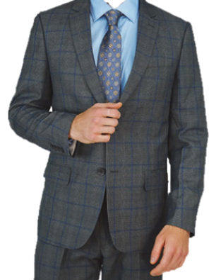 Grey Windowpane Suit