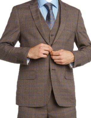 Brown Windowpane Suit