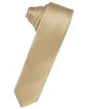 Load image into Gallery viewer, Cognac Luxury Satin Skinny Necktie
