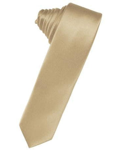 Cognac Luxury Satin Skinny Necktie