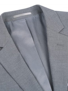 BUILD YOUR PACKAGE: Grey Stretch Trim Fit Suit (Package Includes 2 Pc Suit, Shirt, Necktie or Bow Tie, Matching Pocket Square, & Shoes)