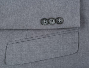 PREMIUM BUILD YOUR PACKAGE: Grey Stretch Trim Fit Suit (Package Includes 2 Pc Suit, Shirt, Necktie or Bow Tie, Matching Pocket Square)