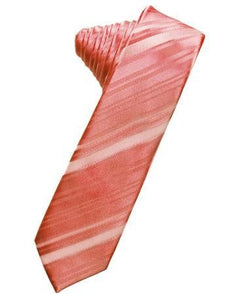 Bamboo Striped Satin Skinny Necktie