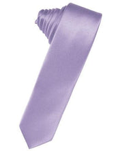 Load image into Gallery viewer, White Luxury Satin Skinny Necktie
