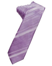 Load image into Gallery viewer, Berry Striped Satin Skinny Necktie
