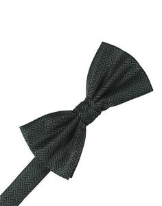 Pure White Herringbone Bow Tie