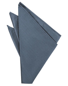 Platinum Herringbone Pocket Square