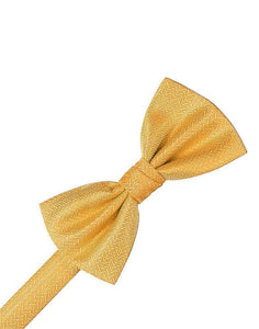 Pure White Herringbone Bow Tie