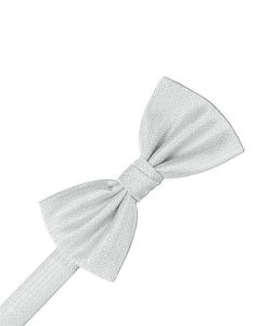 Pure White Herringbone Bow Tie